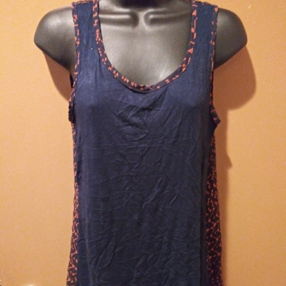 TTL Issi Blue Orange Tank Top Shirt Size Medium